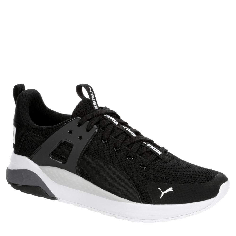 puma men black running shoes