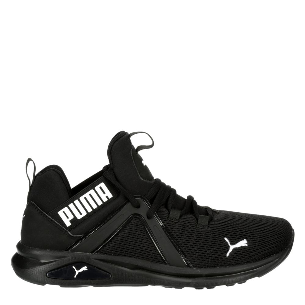 puma men black running shoes