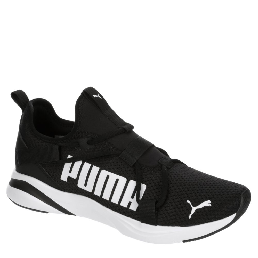 black puma slip on shoes