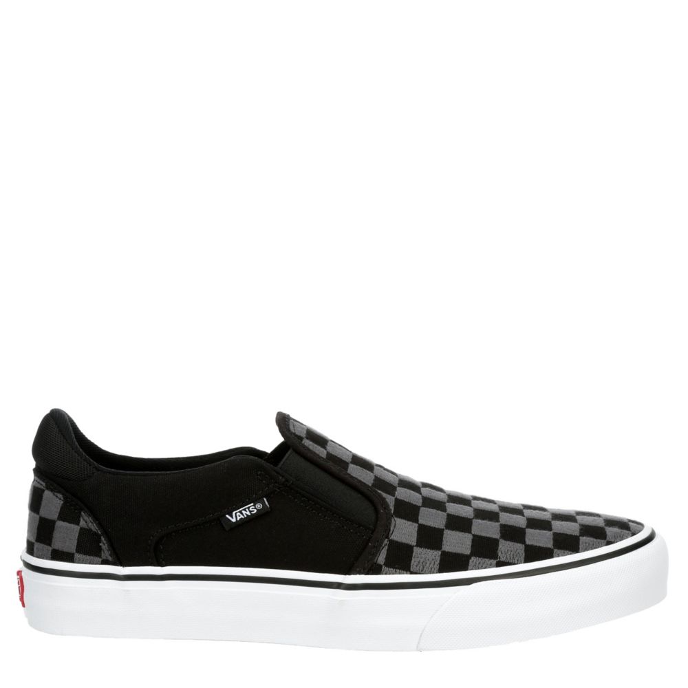 Tênis Vans Asher Deluxe > cinza xadrez slip on >