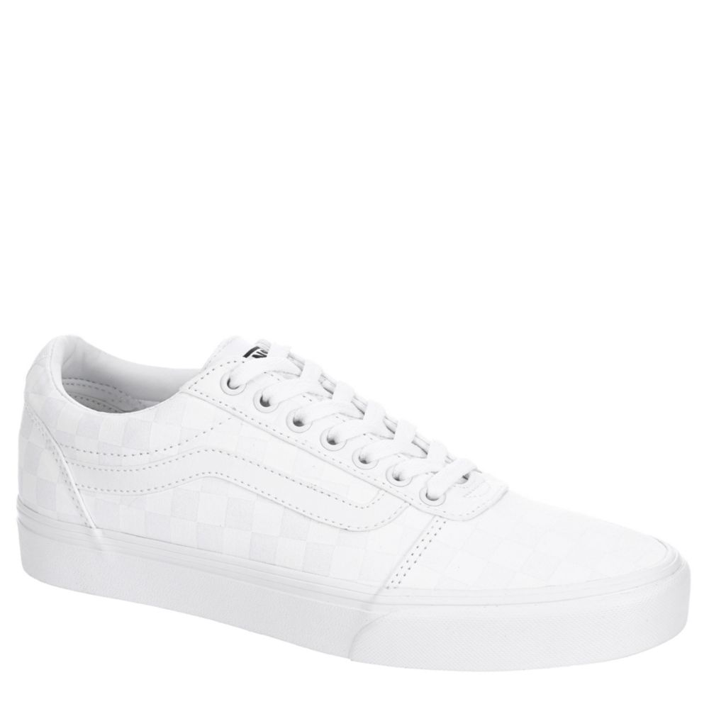 mens white checkerboard vans