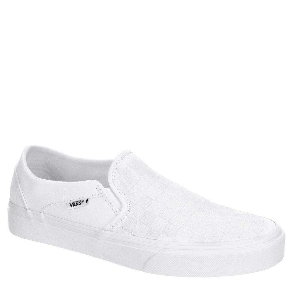 white slip on vans cheap