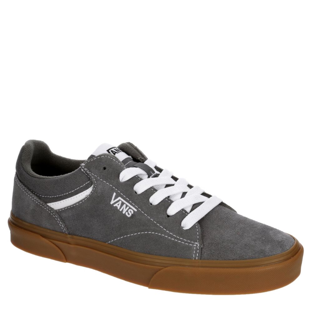 black and grey high top vans