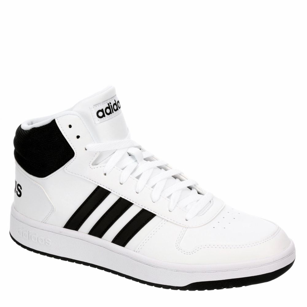 White Adidas Mens Hoops 2.0 Mid Sneaker 