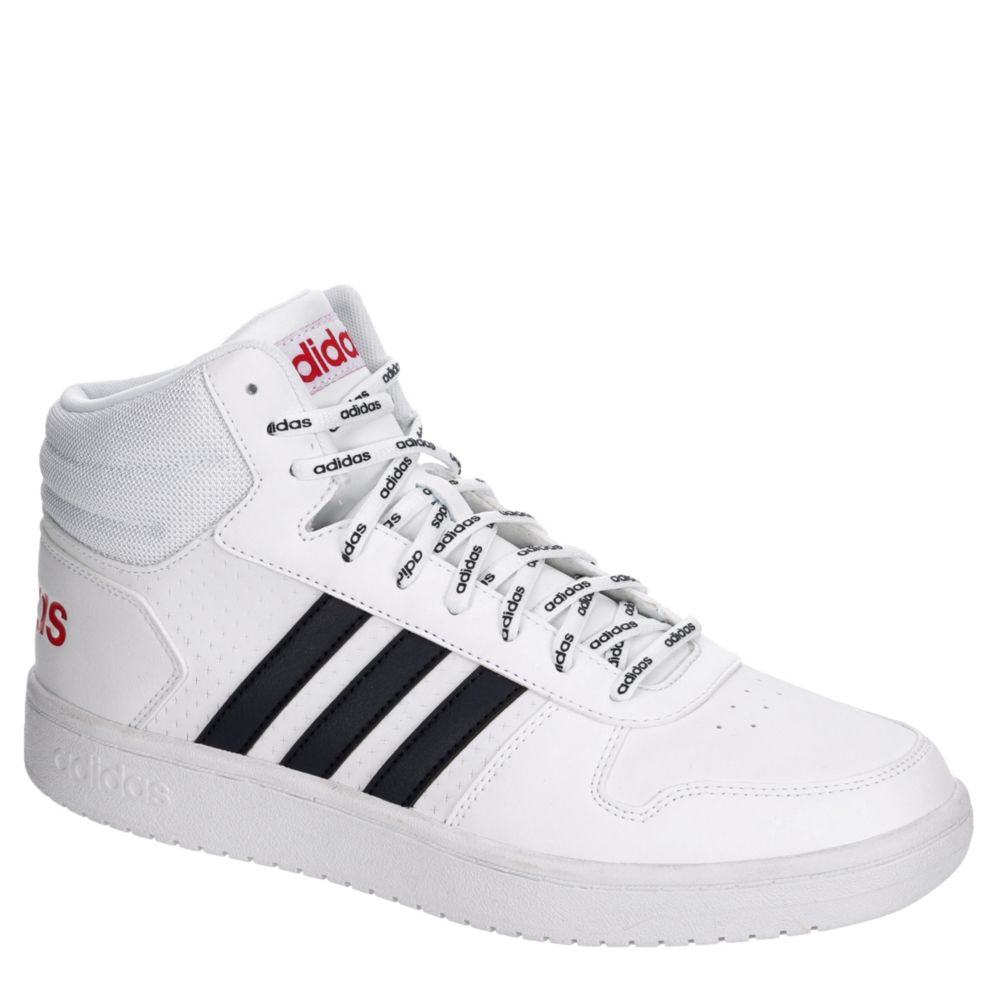 White Adidas Mens Hoops 2.0 Mid Sneaker 