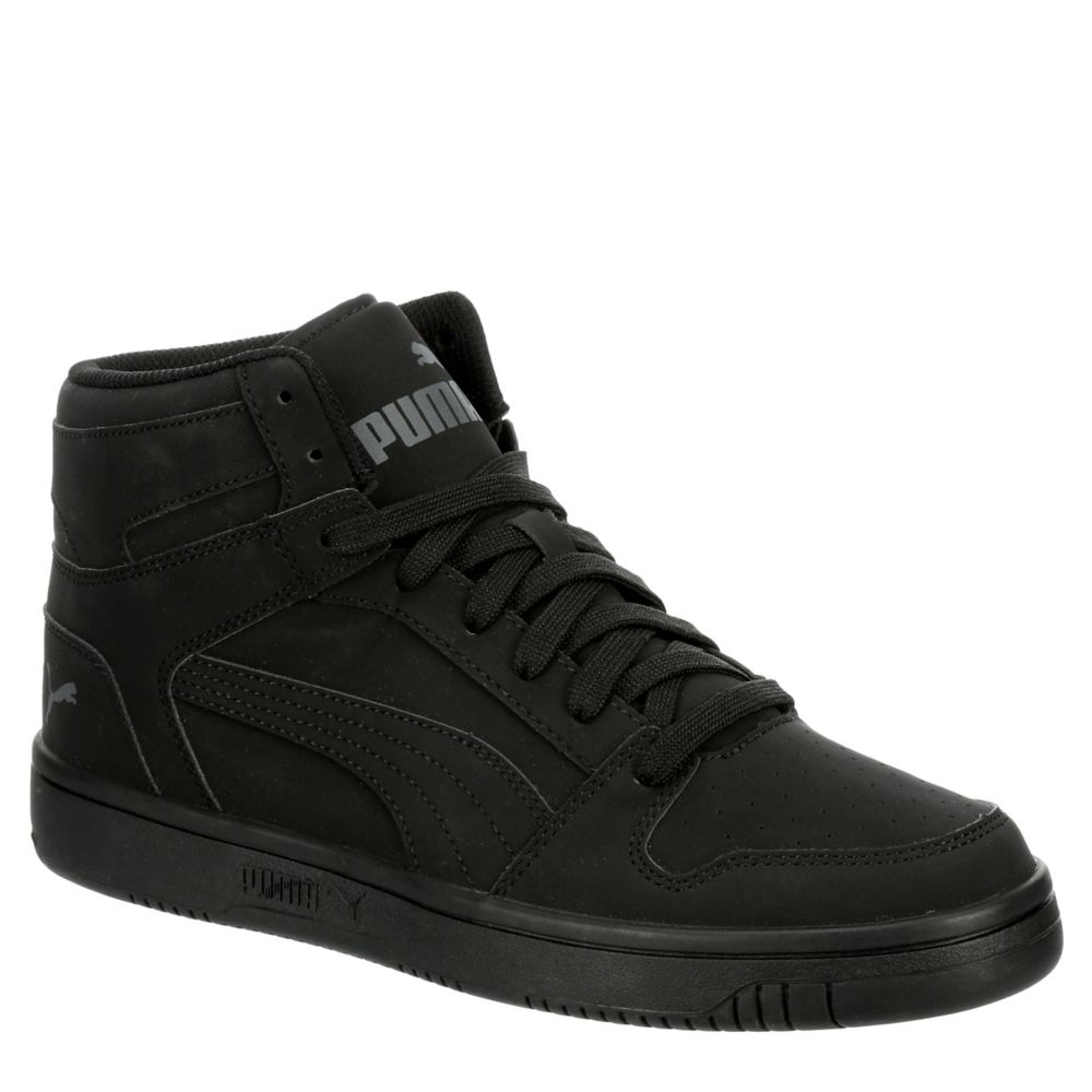 puma mid top sneakers black