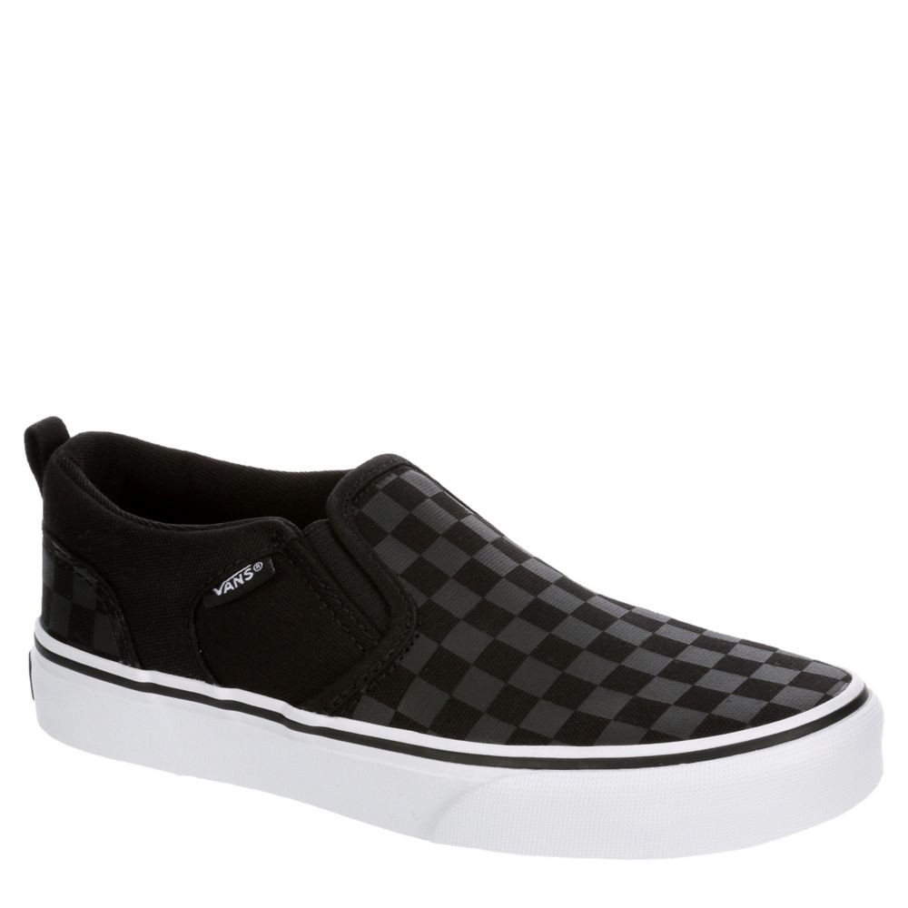 Vans checkerboard black store on black