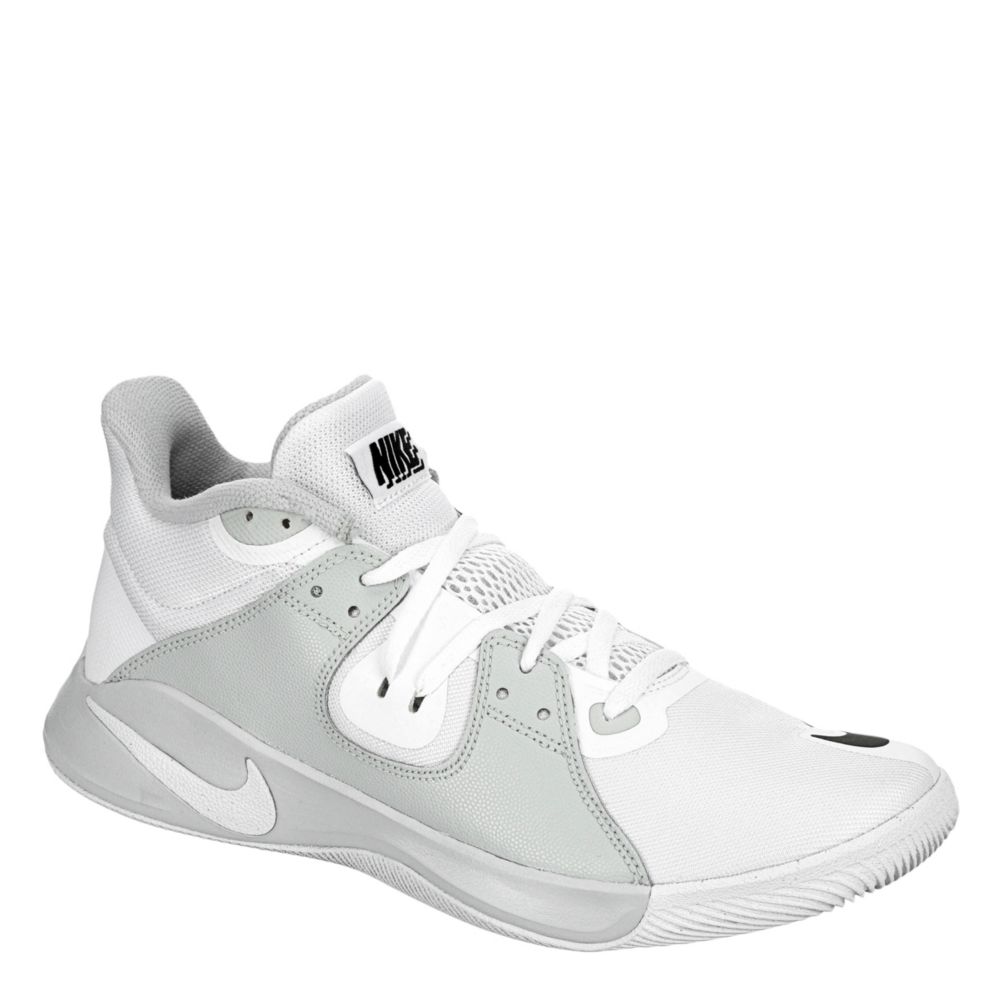 White Nike Mens Fly By Mid Basketball 