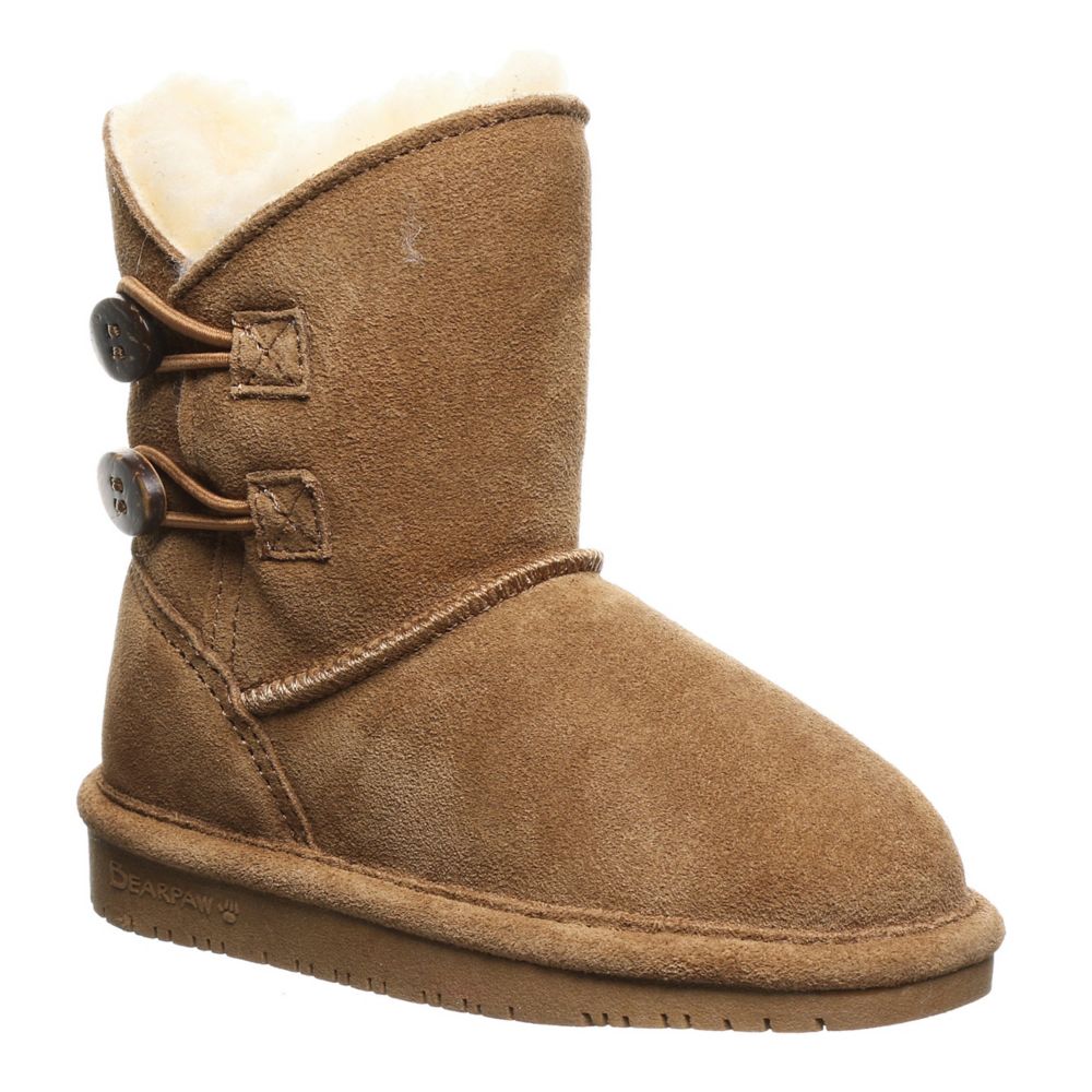 Tan Bearpaw Girls Toddler little Kid Rosaline Fur Boot Rack Room Shoes