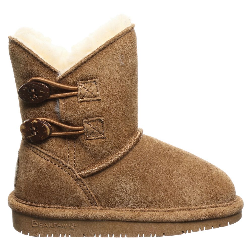 Tan Bearpaw Girls Toddler little Kid Rosaline Fur Boot Rack Room Shoes