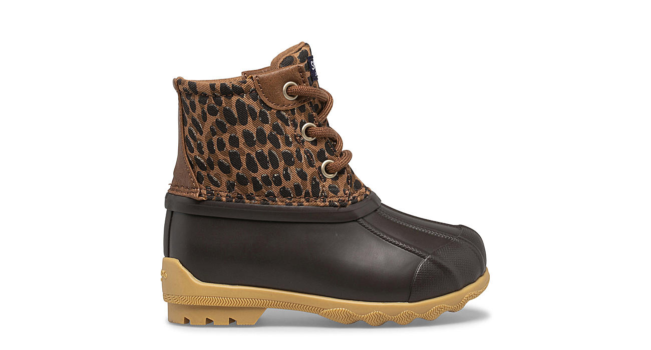 جزء عدسة رسوم البريد  Leopard Sperry Girls Port Boot Rain Boot | Waterproof | Rack Room Shoes