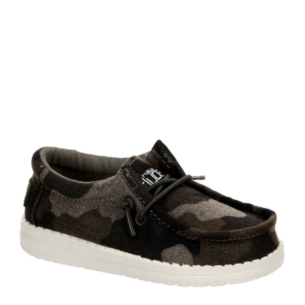 Hey Dude Wally Youth Linen Stone Shoes