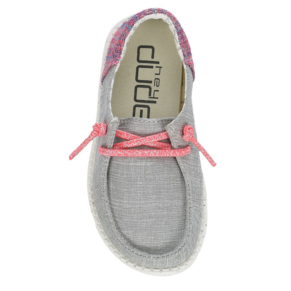 Hey Dude Wally Youth Linen Stone Shoes