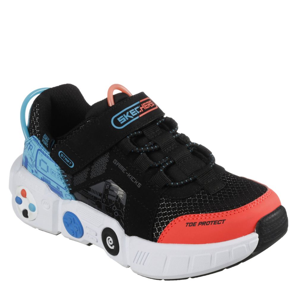 Black Skechers Boys Gametronix Sneaker Kids Room Shoes