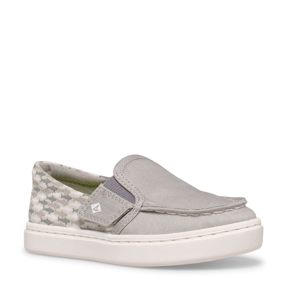 grey sperry slip ons