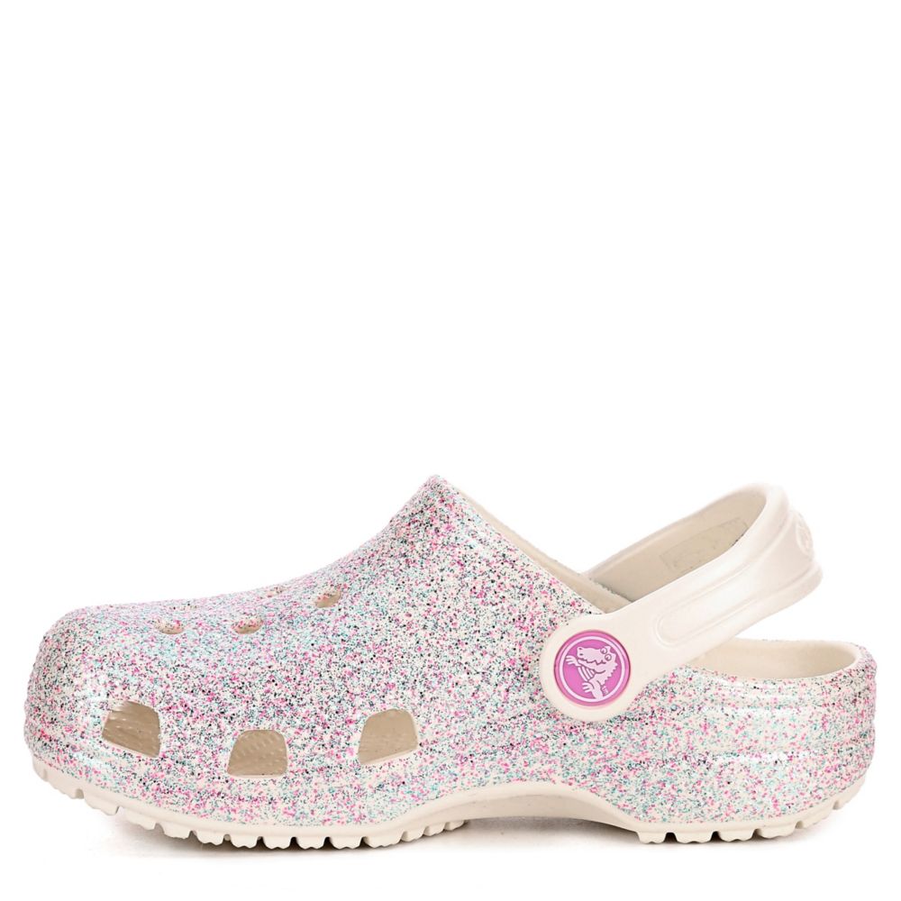 Off White Girls Toddler Classic Glitter Clog Crocs Rack Room Shoes