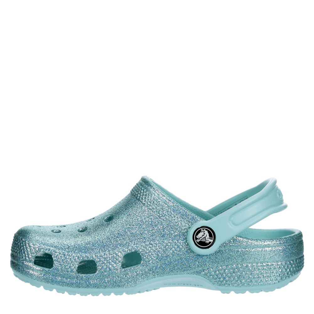 light blue glitter crocs