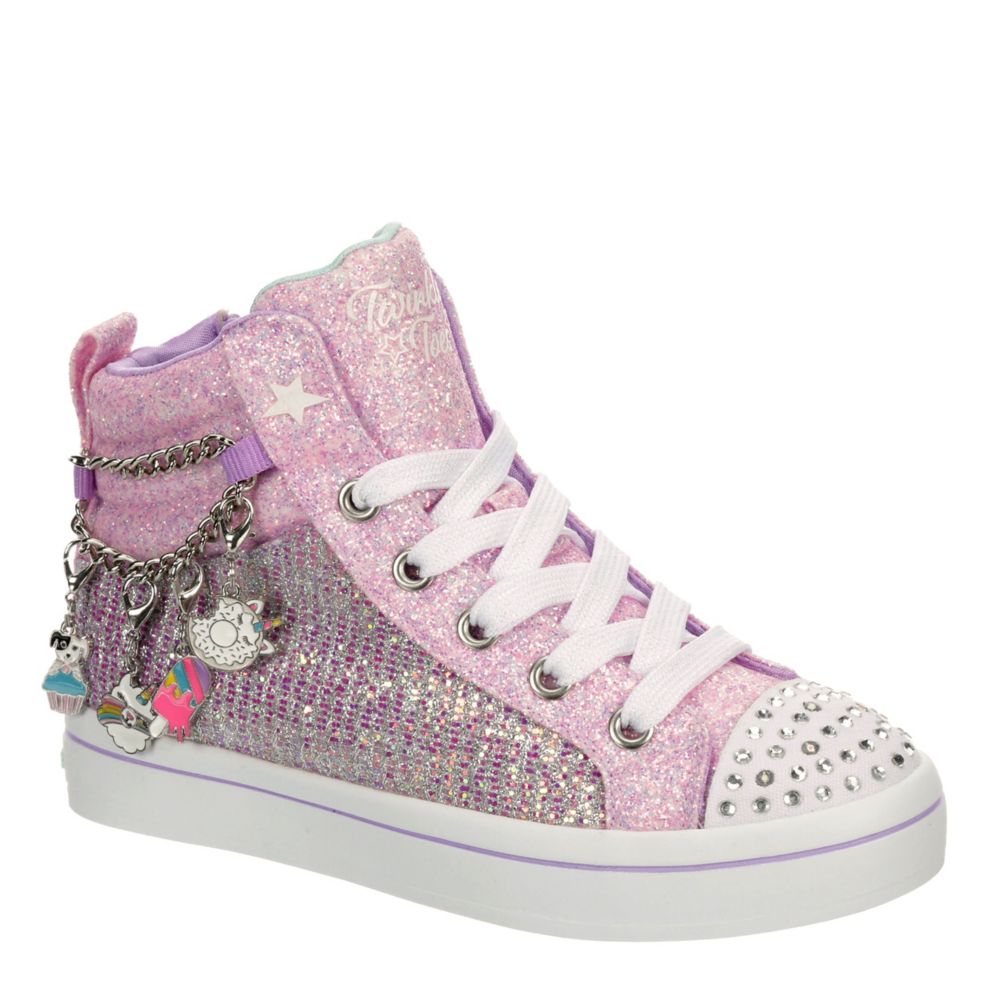 Pink Skechers Girls Twi-lites Twinkle Charms Light Up Sneaker | Kids Rack Room Shoes