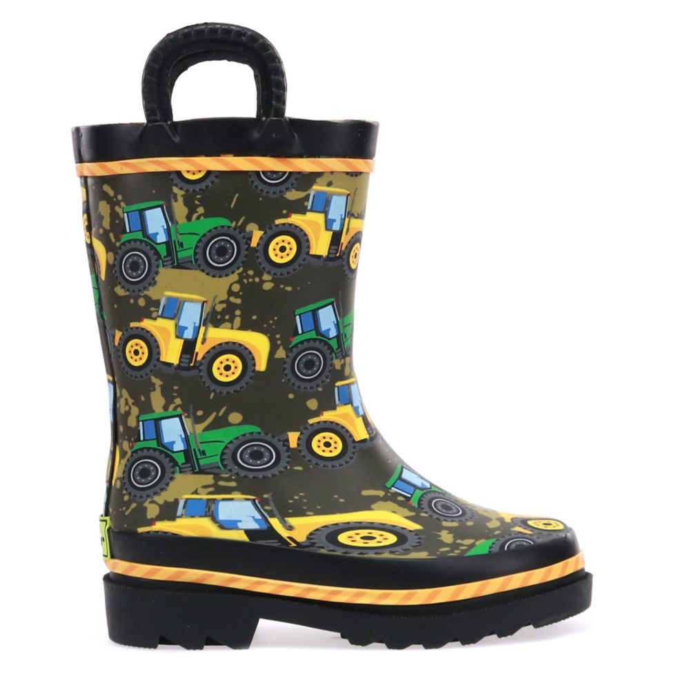 BOYS TODDLER TRACTOR TOUGH RAIN BOOT