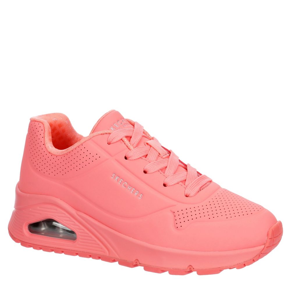 CORAL SKECHERS Girls Little big Kid Uno Sneaker