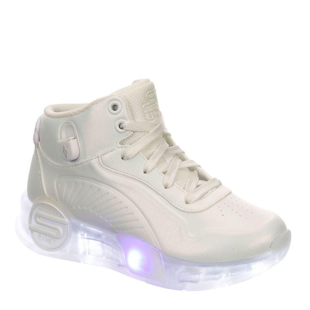 Mártir constantemente Pasteles White Skechers Girls Little And Big Kid S Lights Remix Light Up Sneaker |  Kids | Rack Room Shoes