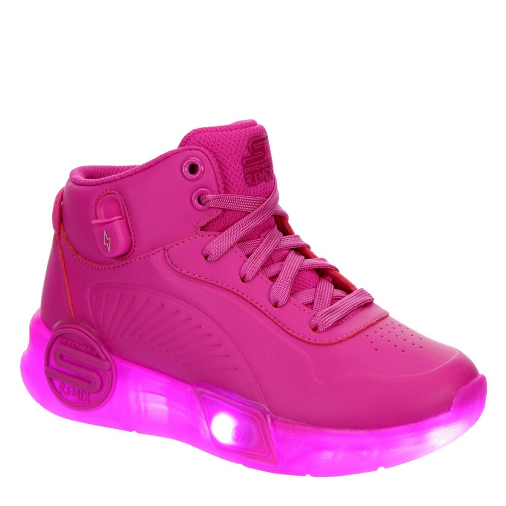 Bright Pink Skechers Girls Little And Big S Lights Remix Light Up Sneaker | Kids | Rack Room Shoes