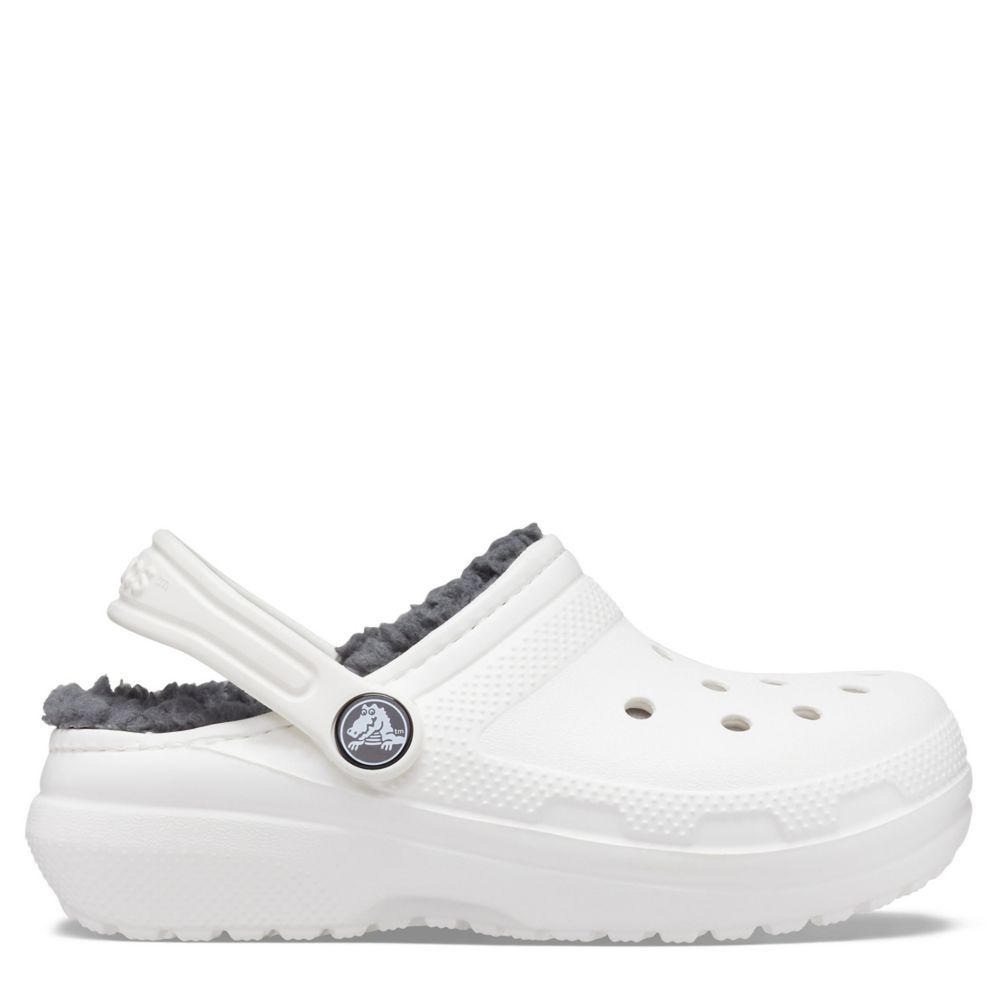 White fuzzy crocs hot sale size 8