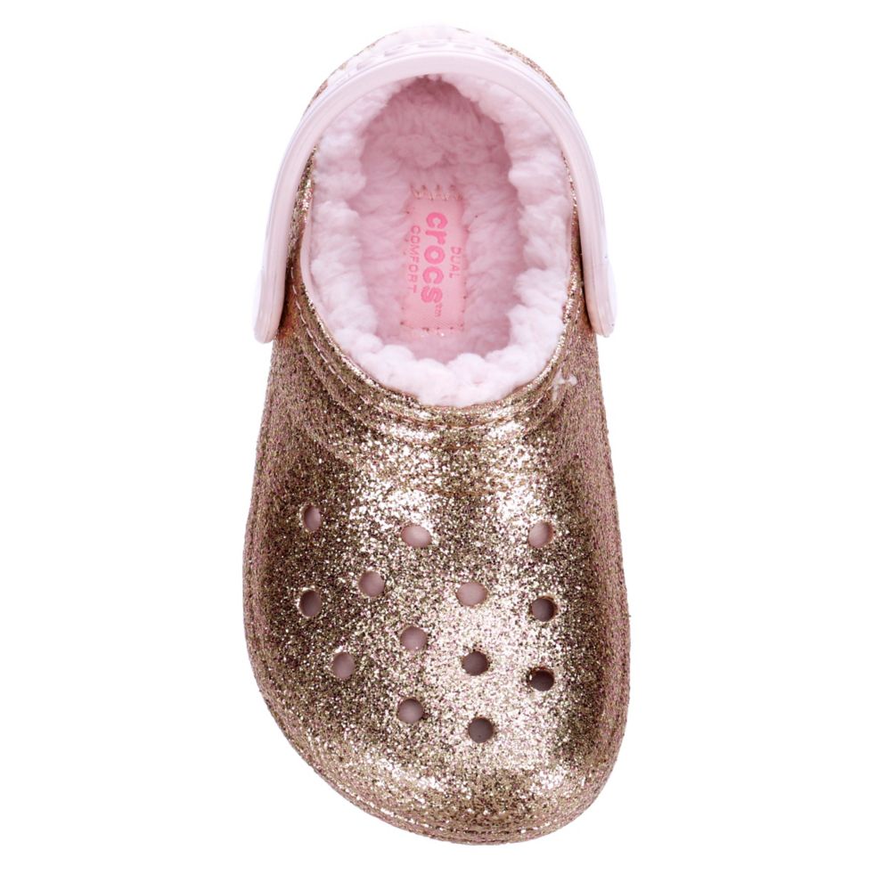 Rose gold crocs online with fur