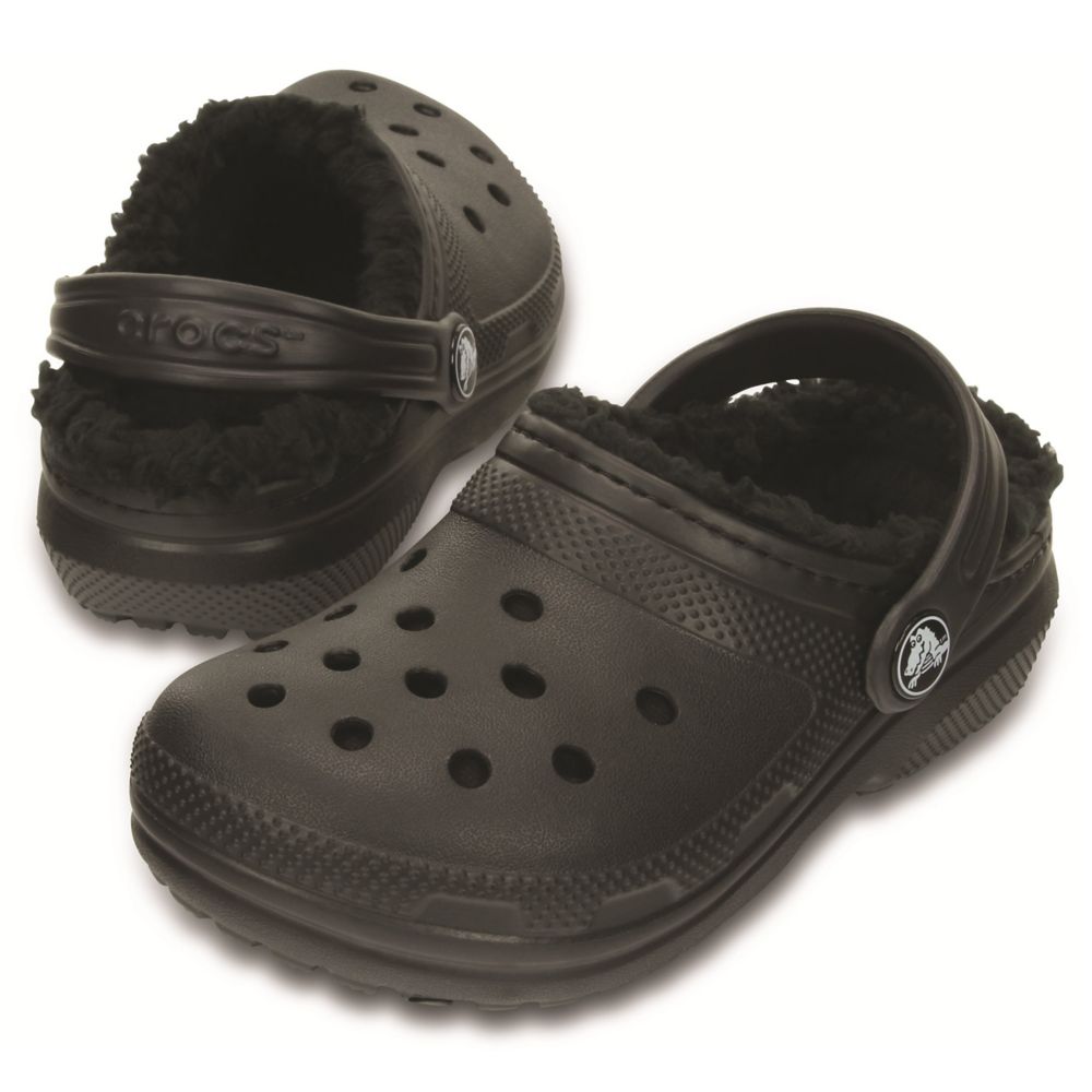 Black Unisex Classic Lined Clog, Crocs