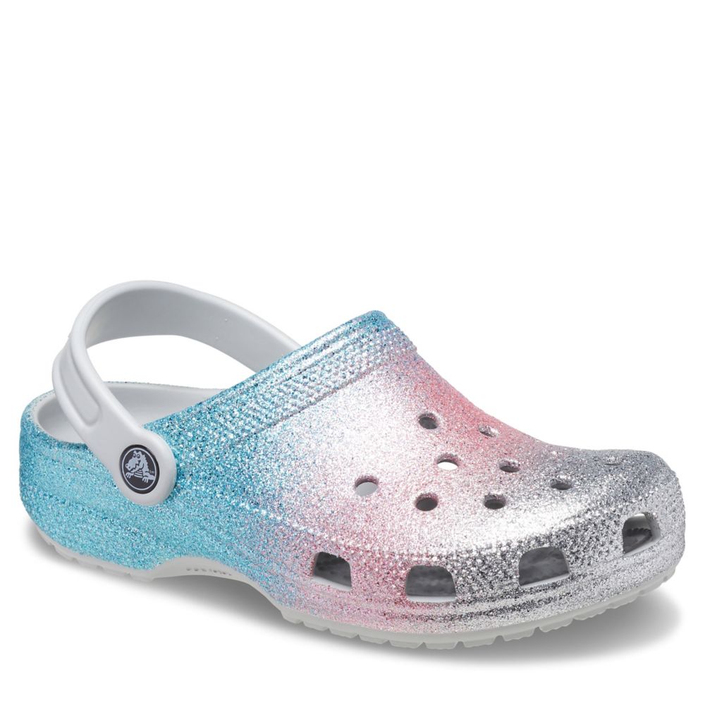 Girls glitter hot sale crocs