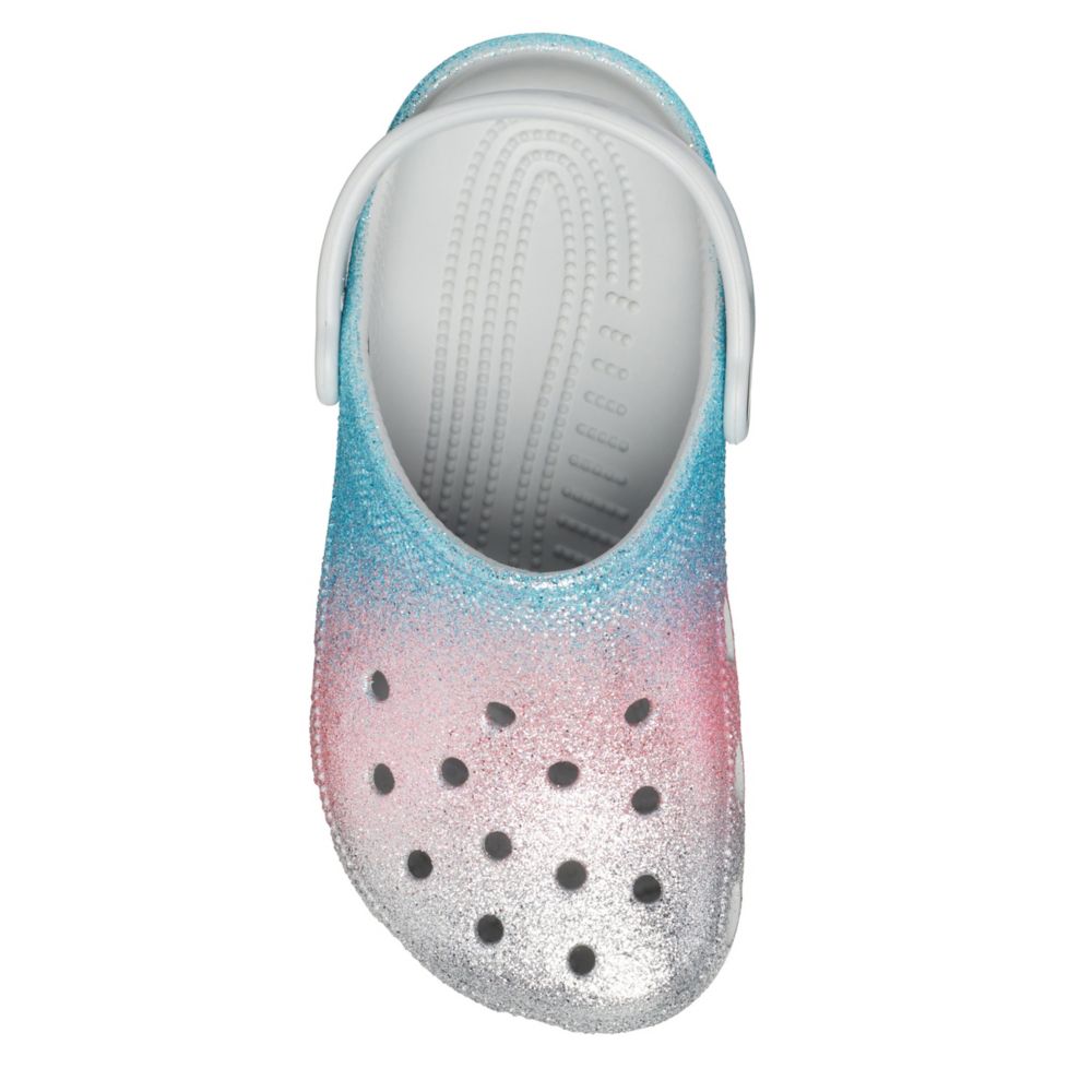 Grey Crocs Girls Little-big Kid Classic Glitter Clog | Kids | Rack Room ...