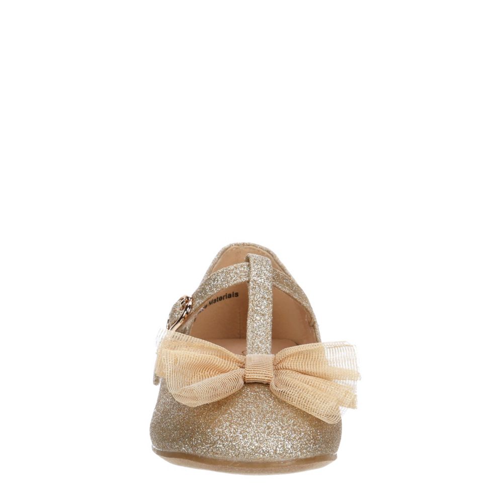 Gold Cupcake Couture Girls Toddler Bowtiful Flat Rack Room Shoes