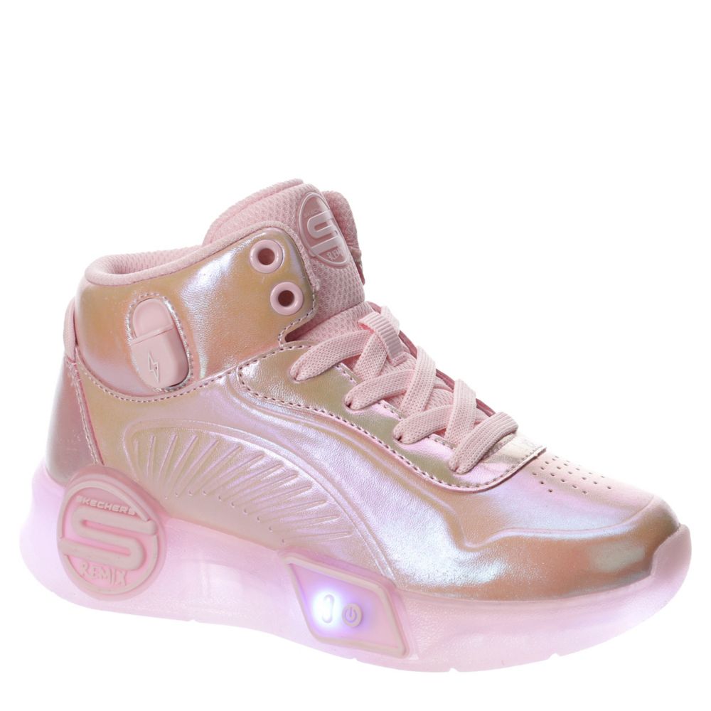 Pale Pink Skechers Girls Little And Big Kid Lights Remix Light Up Sneaker | Kids | Rack Room Shoes