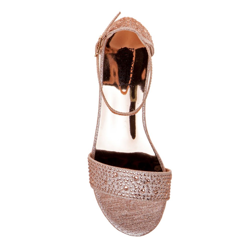 GIRLS LITTLE-BIG KID GLITTERY LOW-HEEL DRESS SANDAL