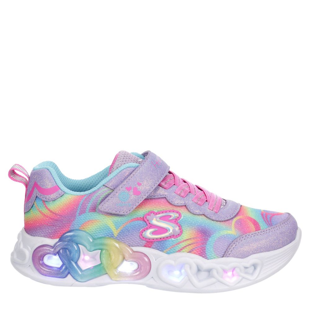 Purple Girls Little big Kid Infinite Hearts Lighted Sneaker