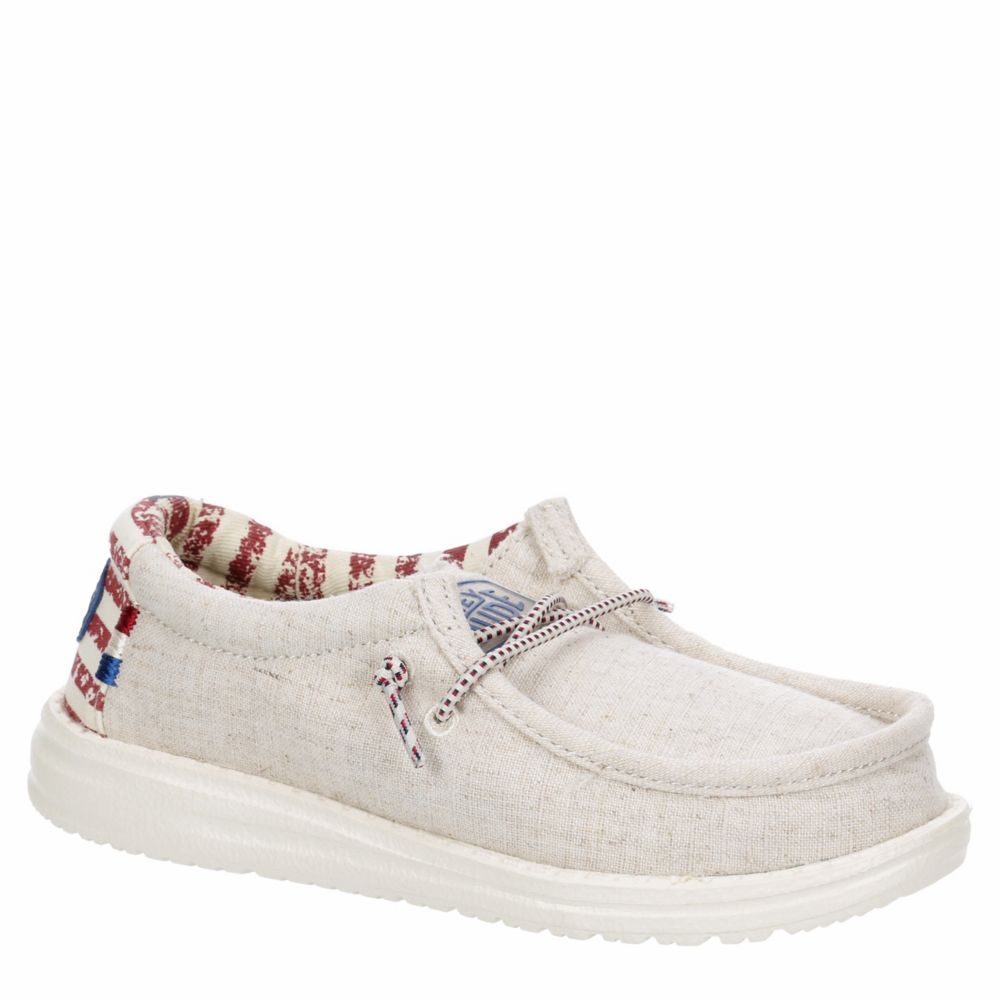 Hey Dude Wally Off White Patriotic Shoes