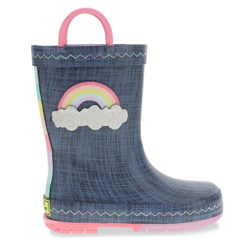 GIRLS TODDLER JEAN PATCH RAIN BOOT