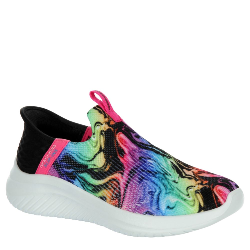 Multicolor Girls Little-big Kid Ultra Flex Slip-in Slip On Sneaker