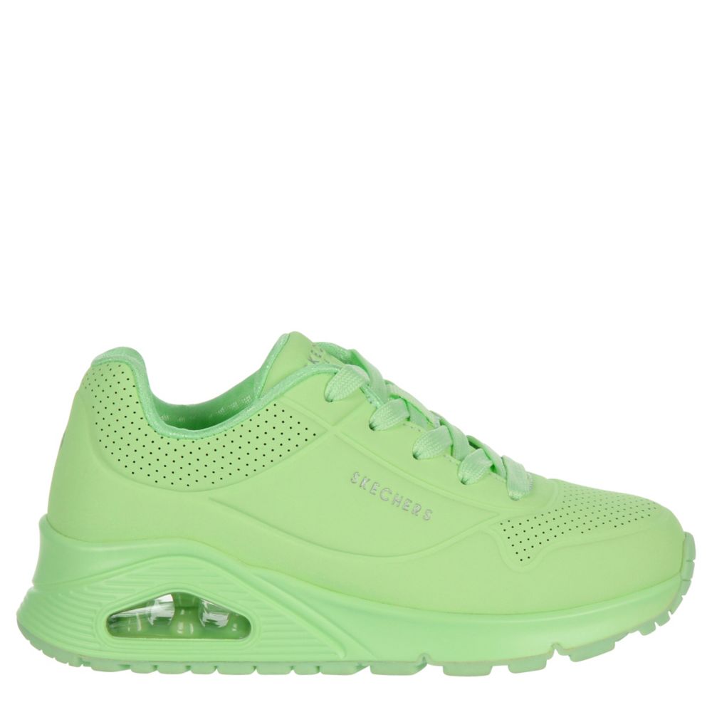 Skechers Girl's Uno Gen1 - Neon Glow Sneaker | Size 1.0 | Light Green | Synthetic