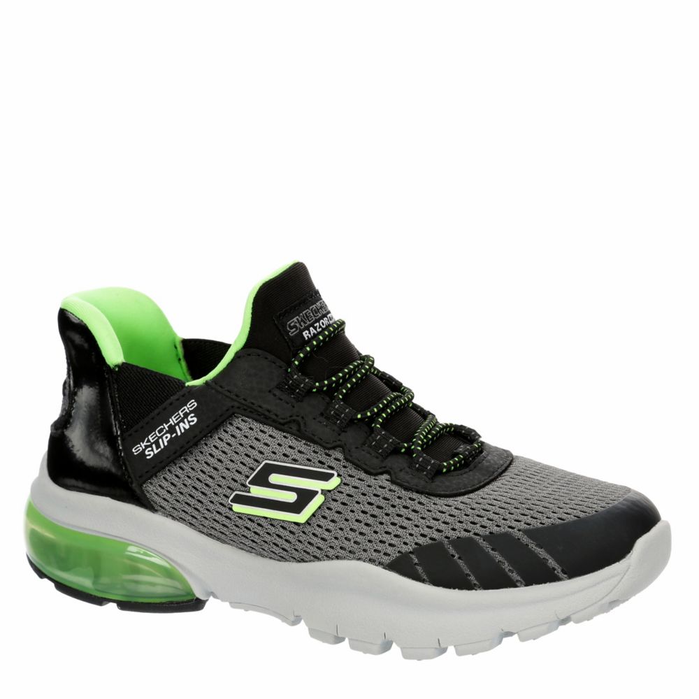 BOYS RAZOR FLEX AIR SLIP IN SLIP ON SNEAKER LIME