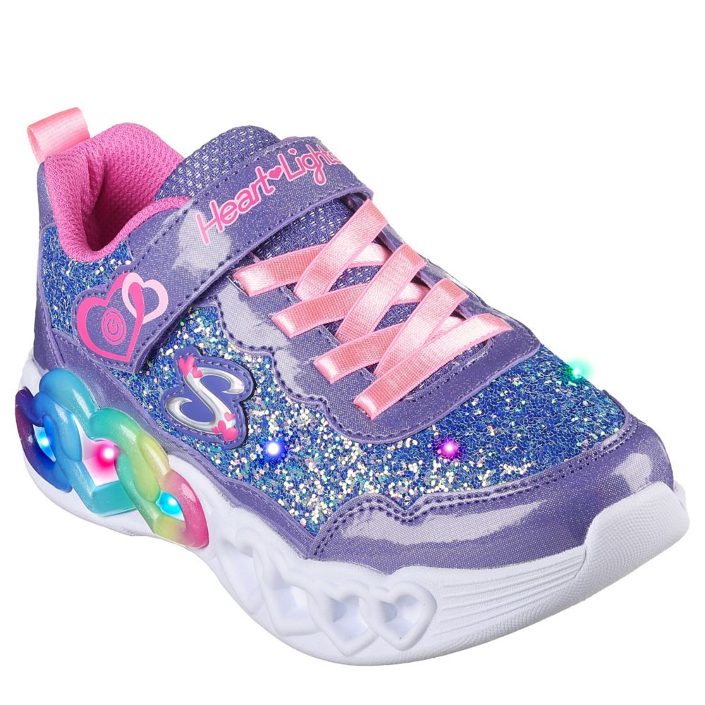 Purple Girls Infinite Heart Lights Light Up Sneaker | Skechers | Rack ...