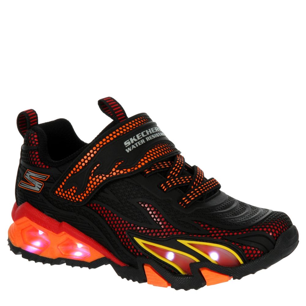 BOYS HYDRO LIGHTS HEAT STRIPES LIGHT UP SNEAKER BLACK