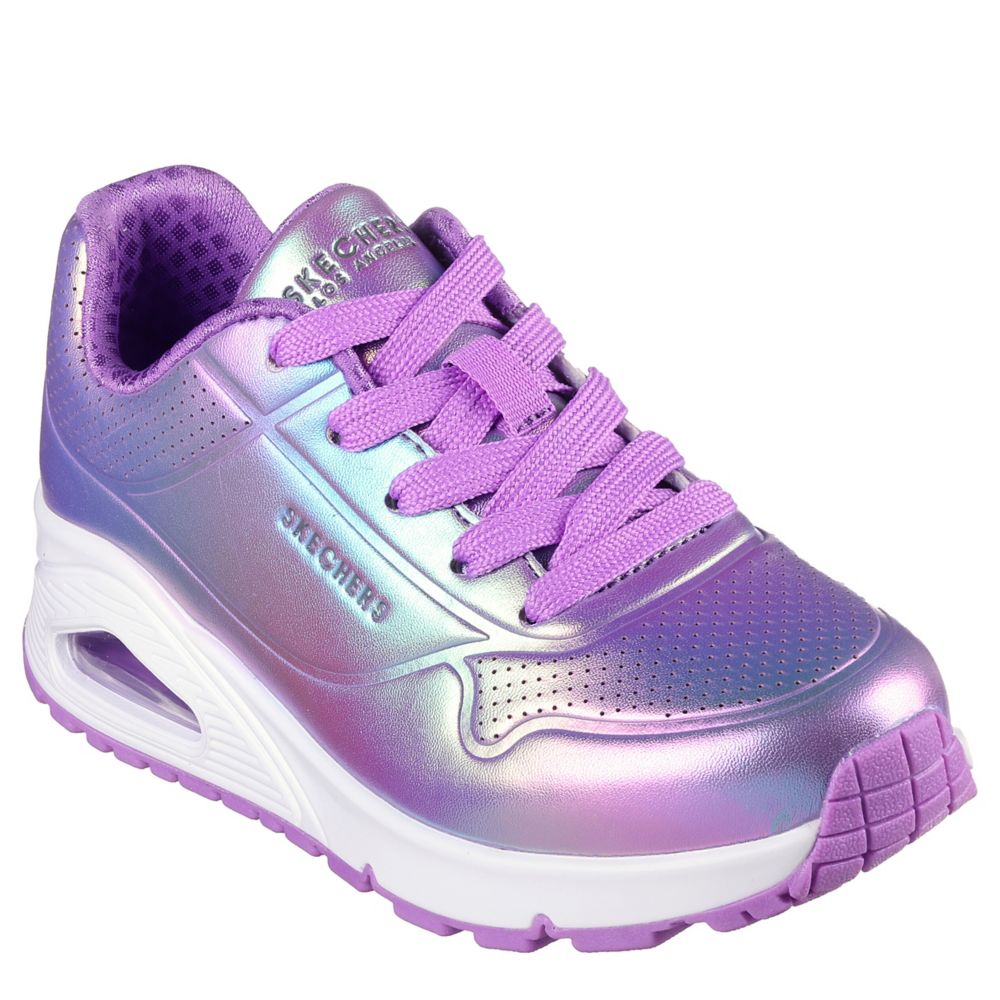 Skechers Girls Uno Sneaker | Glitter & Metallic | Rack Shoes