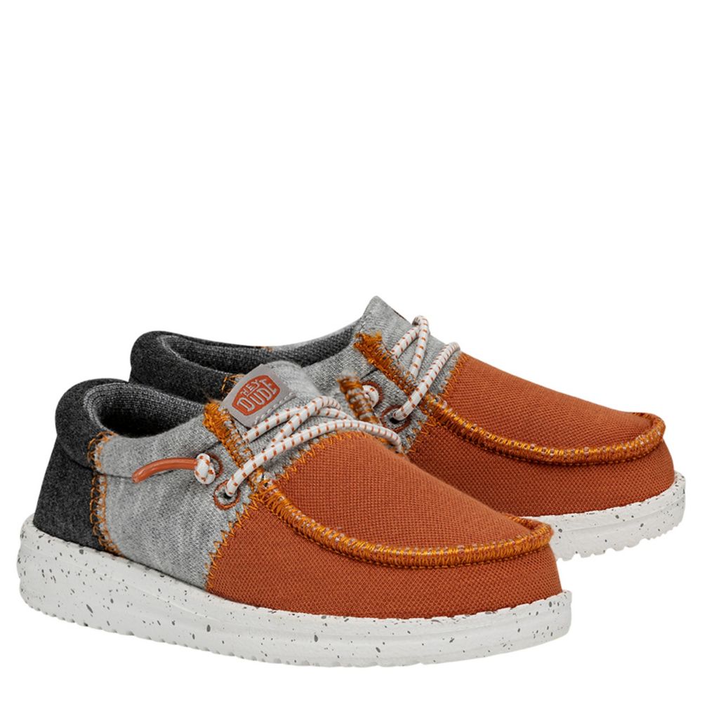 BOYS TODDLER WALLY TRI VARSITY SLIP ON SNEAKER ORANGE