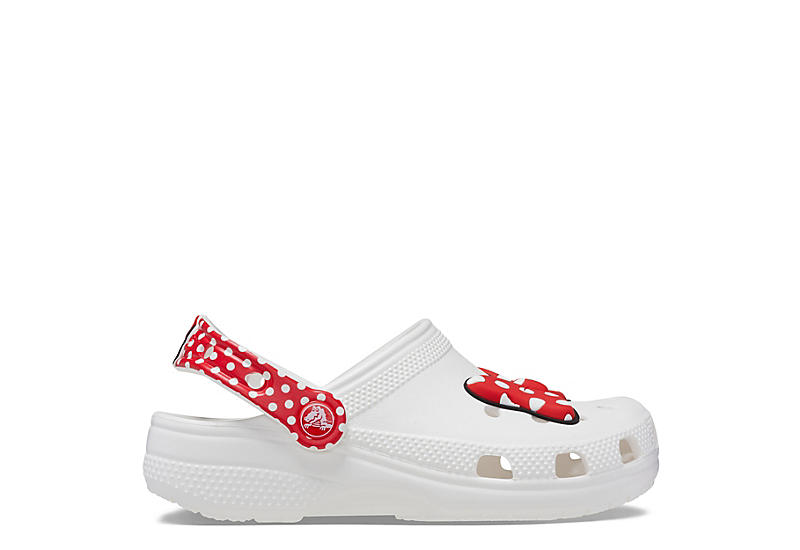 Crocs Toddler Disney Minnie Mouse Classic Clog, White/Red, C4