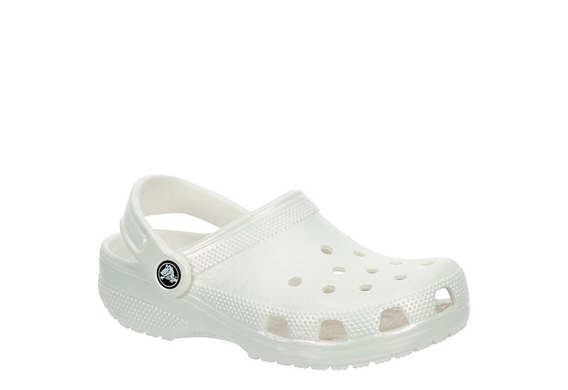 White Crocs Girls Little-big Kid Classic Glitter Clog | Casual Shoes ...