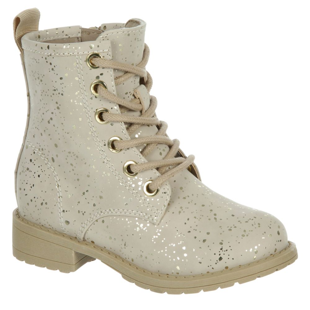 Beige Girls Toddler Lil Ella Combat Boot, Cupcake Couture