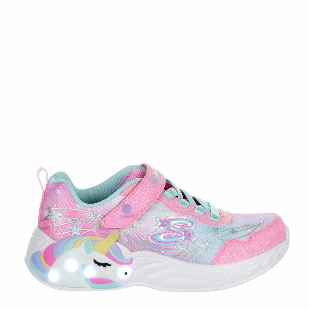 Pink Girls Little Kid Unicorn Dreams Light Up Sneaker | Skechers | Rack ...
