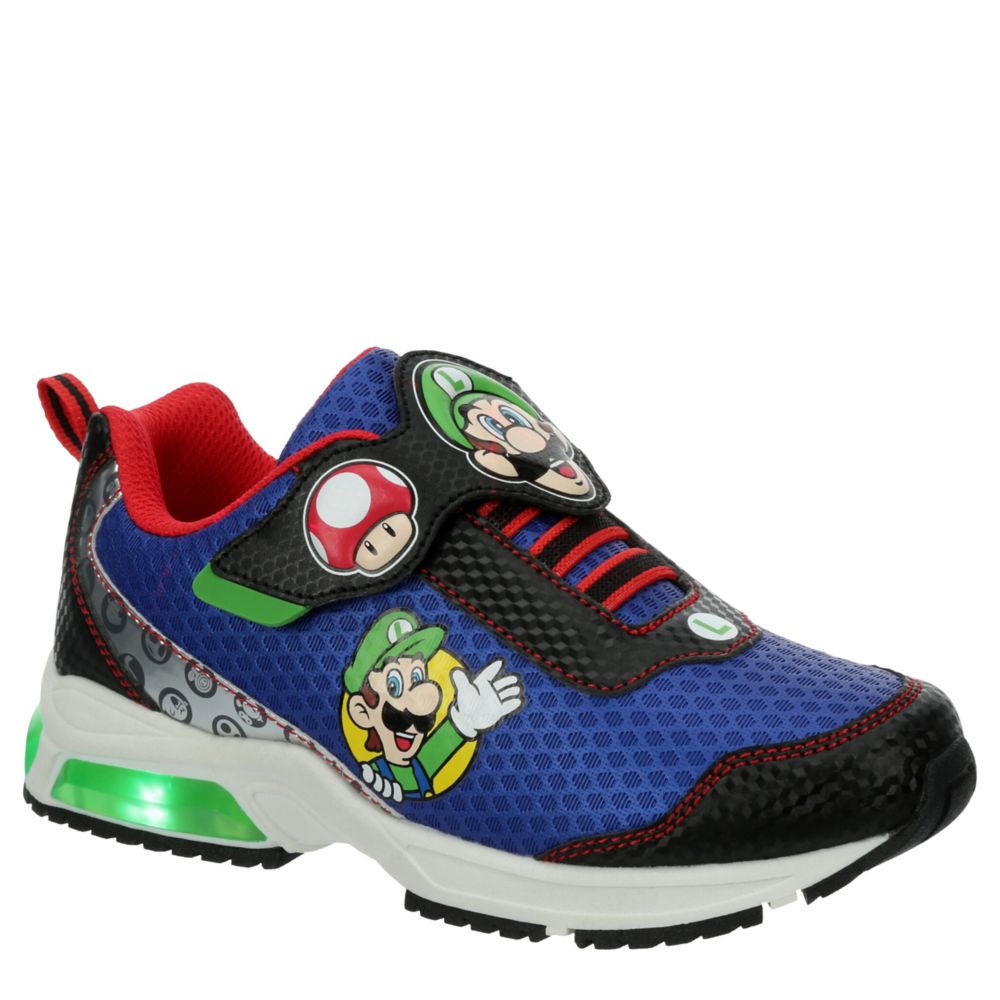 BOYS LITTLE KID MARIO LUIGI LIGHT UP SNEAKER