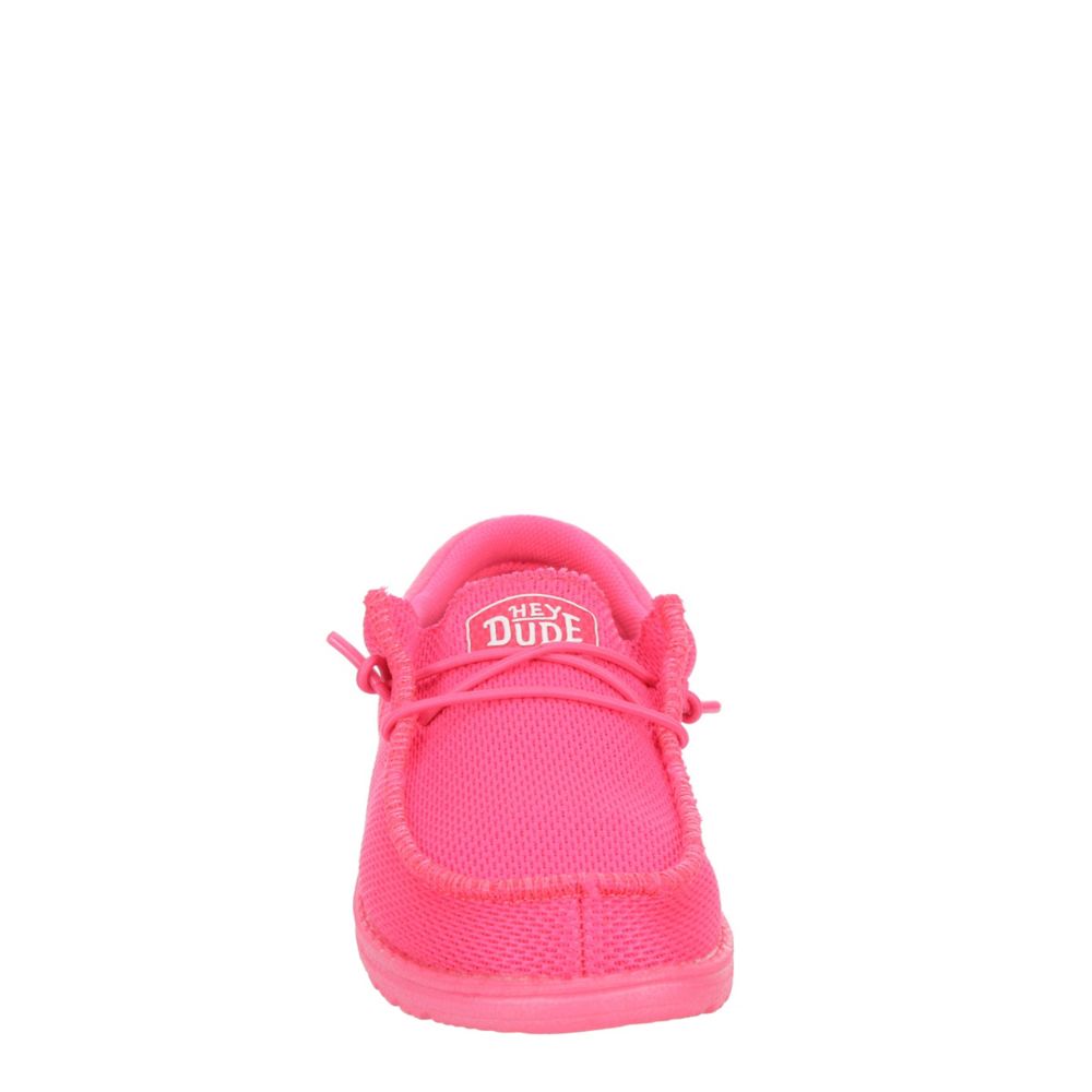 Bright Pink Girls Wendy Toddler Funk Mono Slip On Sneaker, Heydude